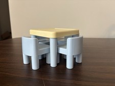 Little Tikes Vintage Tamanho Casa de Bonecas Móveis MESA DE COZINHA com 4 CADEIRAS Azul comprar usado  Enviando para Brazil