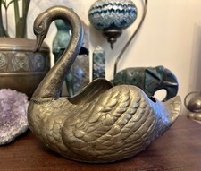 Brass swan planter for sale  COLCHESTER