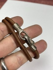 Pulseira de couro de prata esterlina comprar usado  Enviando para Brazil