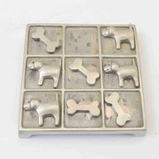 Jogo de estanho para cachorros Tic Tac Toe, usado comprar usado  Enviando para Brazil