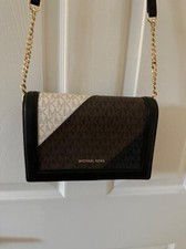 Bolsa tiracolo Michael Kors feminina jet set corrente marrom/preto/branco :) - Usado comprar usado  Enviando para Brazil