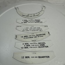 6 VINTAGE DUNCAN MODELO 60 90 Ect PLACA DE CUSTO MEDIDOR DE ESTACIONAMENTO Moeda de Níquel Lote 9 comprar usado  Enviando para Brazil