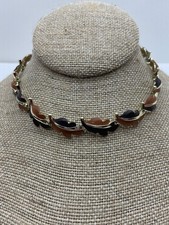 Colar Vintage Karu Arke Marrom Preto Folha Esmaltada 16” comprar usado  Enviando para Brazil