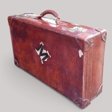 INGLÊS VINTAGE Início do Século XX Estojo de Couro Marrom MALA GRANDE comprar usado  Enviando para Brazil