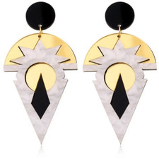 Brincos de acrílico espelhado Art Deco novos sem etiquetas comprar usado  Enviando para Brazil