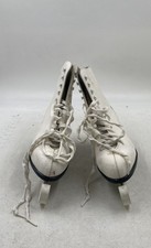 Patins de gelo femininos de couro branco com cadarço lâmina de aço inoxidável tamanho 8 comprar usado Patins de gelo femininos de couro branco com cadarço lâmina de aço inoxidável tamanho 8 comprar usado  Enviando para Brazil