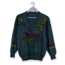 Maglione vintage blu usato  Montegrotto Terme