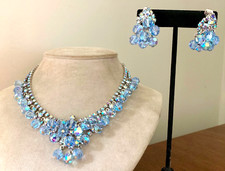 Usado, Conjunto de Colar e Brincos Vintage Juliana Azul AB Strass Cha Bead - AF comprar usado  Enviando para Brazil