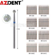 Bola redonda AZDENT Dental Diamond Burs FG 1,6mm para peça de mão de alta velocidade 25mm comprar usado  Enviando para Brazil