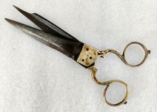Usado, Tesoura de alfaiataria vintage forjada à mão em ferro esculpido mistura latão comprar usado  Enviando para Brazil