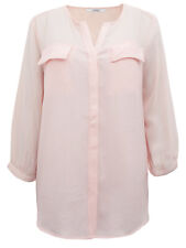 Blusa de manga comprida Tiffosi Clothing rosa feminina semi transparente chiffon crepe comprar usado  Enviando para Brazil