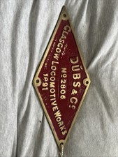 Worksplate dubbs glasgow for sale  NEWPORT