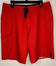 Usado, Shorts de praia enferrujado masculino 34 baús de natação vermelhos 9 polegadas bolsos de costura interna em excelente estado usado🔥 comprar usado  Enviando para Brazil