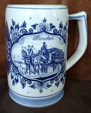 Usado, Caneca de cerveja vintage Heineken pintada à mão Delft Blue Stein ~ Feita na Holanda 5,25" comprar usado  Enviando para Brazil