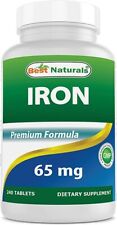 Suplemento de ferro Best Naturals - 65 mg 240 comprimidos comprar usado  Enviando para Brazil