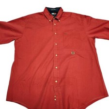 Camisa de algodão clássica vermelha com botões Tommy Hilfiger com logotipo bordado M/M comprar usado  Enviando para Brazil
