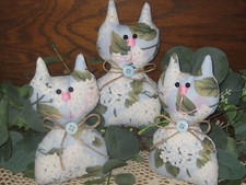 Decoração de casa de campo 3 gatos tigela enchimentos azul com tecido branco de hortênsias feito à mão comprar usado  Enviando para Brazil