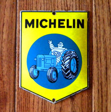PNEUS TRATOR ÓLEO VINTAGE MICHELIN PLACA DE METAL PORCELANA 5-3/4" x 4-1/4" BIBENDUM comprar usado  Enviando para Brazil