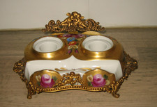 Ancien encrier porcelaine d'occasion  Neuville-aux-Bois