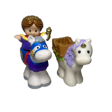 Fisher Price Little People REI E RAINHA com cavalo real e trono vintage, usado comprar usado  Enviando para Brazil