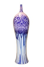 Vaso de porcelana roxo branco vitrificado contemporâneo boca estreita alto cs3097 comprar usado  Enviando para Brazil