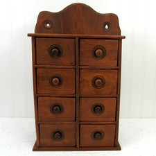 Usado, Armário de especiarias primitivo antigo de madeira 8 gavetas parede ou balcão boticário comprar usado  Enviando para Brazil