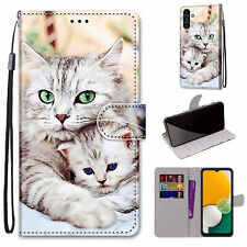 Capa para Vários Telefones Gato Bonito Couro Magnético Flip Carteira Suporte Capa, usado comprar usado  Enviando para Brazil