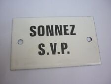 Plaque émaillée sonnez d'occasion  Magny-en-Vexin