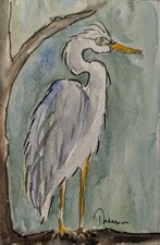 Blue heron watercolor for sale  Milford
