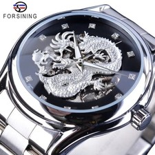 Relógio de pulso masculino Forsining Dragon automático mecânico aço inoxidável comprar usado  Enviando para Brazil