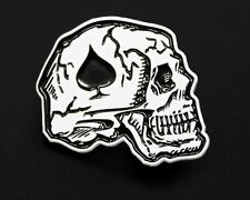 Broche de calvário cartão de morte militar lapela branca BIKER DEAD SKULL SPADE, usado comprar usado  Enviando para Brazil