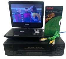 Reproductor de cinta de casete VHS video VCR Sharp VC-A410 4 cabezales PROBADO FUNCIONA sin control remoto segunda mano  Embacar hacia Mexico
