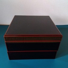 Cama japonesa Jubako Bento Box com quadrados de casal, vermelha dentro, 7 polegadas comprar usado  Enviando para Brazil