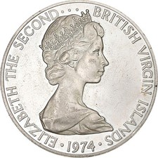 [#1201322] BRYTYJSKIE WYSPY DZIEWICZE, Elizabeth II, Dollar, 1974, Franklin Mint, używany na sprzedaż  Wysyłka do Poland