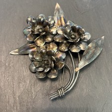 Broche Casa Prieto Ave Juarez 40 México prata esterlina década de 1940 maciço 5” flores comprar usado  Enviando para Brazil
