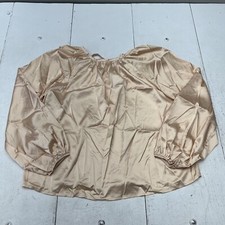 Blusa feminina bege cetim manga longa amarrar costas tamanho grande NOVA comprar usado  Enviando para Brazil