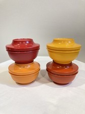 Tampas vintage Tupperware selo e servir tigelas 1436 colheita cores outono conjunto de 4 comprar usado  Enviando para Brazil