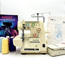 Máquina de costura Singer Overlock 14U44B 4 fios, pedal, guia e 4 fios testados comprar usado  Enviando para Brazil