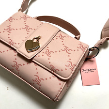 Bolsa tiracolo nova com etiquetas original JUICY COUTURE aba logotipo monograma alça superior rosa comprar usado  Enviando para Brazil