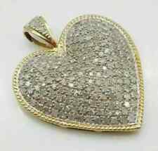 Pingente de coração aglomerado de diamante corte redondo 3 quilates criado em laboratório folheado a ouro amarelo 14K comprar usado  Enviando para Brazil
