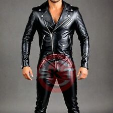 MACACÃO MASCULINO GENUÍNO PRETO COURO MACIO MACACÃO FRENTE ZÍPER MACACÃO GERAL comprar usado  Enviando para Brazil