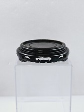 Vaso de madeira preto oriental asiático redondo 2 1/2" suporte base de exibição comprar usado  Enviando para Brazil