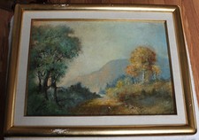 Original Enmarcado Carl Weber 1855-1929 Óleo Sobre Tabla Pintura Paisaje Árboles Caída segunda mano  Embacar hacia Mexico