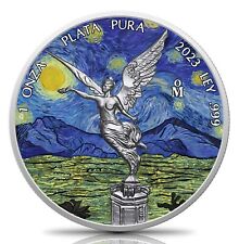 2023 México Libertad 1 oz prata Van Gogh edição noite estrelada com certificado de autenticidade comprar usado  Enviando para Brazil