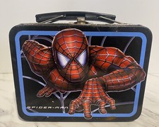 Mini lancheira de lata Marvel Comics 2002 Spider-Man The Movie preto vermelho azul comprar usado  Enviando para Brazil