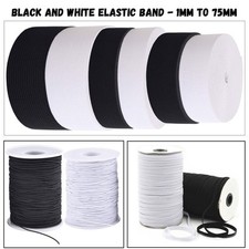 Faixa redonda elástica plana branca e preta 1mm-75mm para costura de cintura comprar usado  Enviando para Brazil