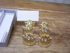 4 porta-cartões de mesa Oneida margarida nota flor lugar prata ouro, usado comprar usado  Enviando para Brazil