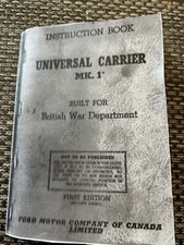 Universal carrier instruction for sale  LOWESTOFT
