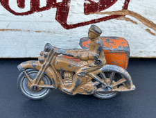 Usado, Brinquedo de metal vintage 1930 Barclay Slush motocicleta sidecar entrega chumbo fundido 3" comprar usado  Enviando para Brazil