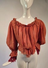 BLUSA DE MUSSELINA BOÊMIA ANTIGA DÉCADA DE 1920 MANGA FOLHADA COM LENÇO + CINTO comprar usado  Enviando para Brazil